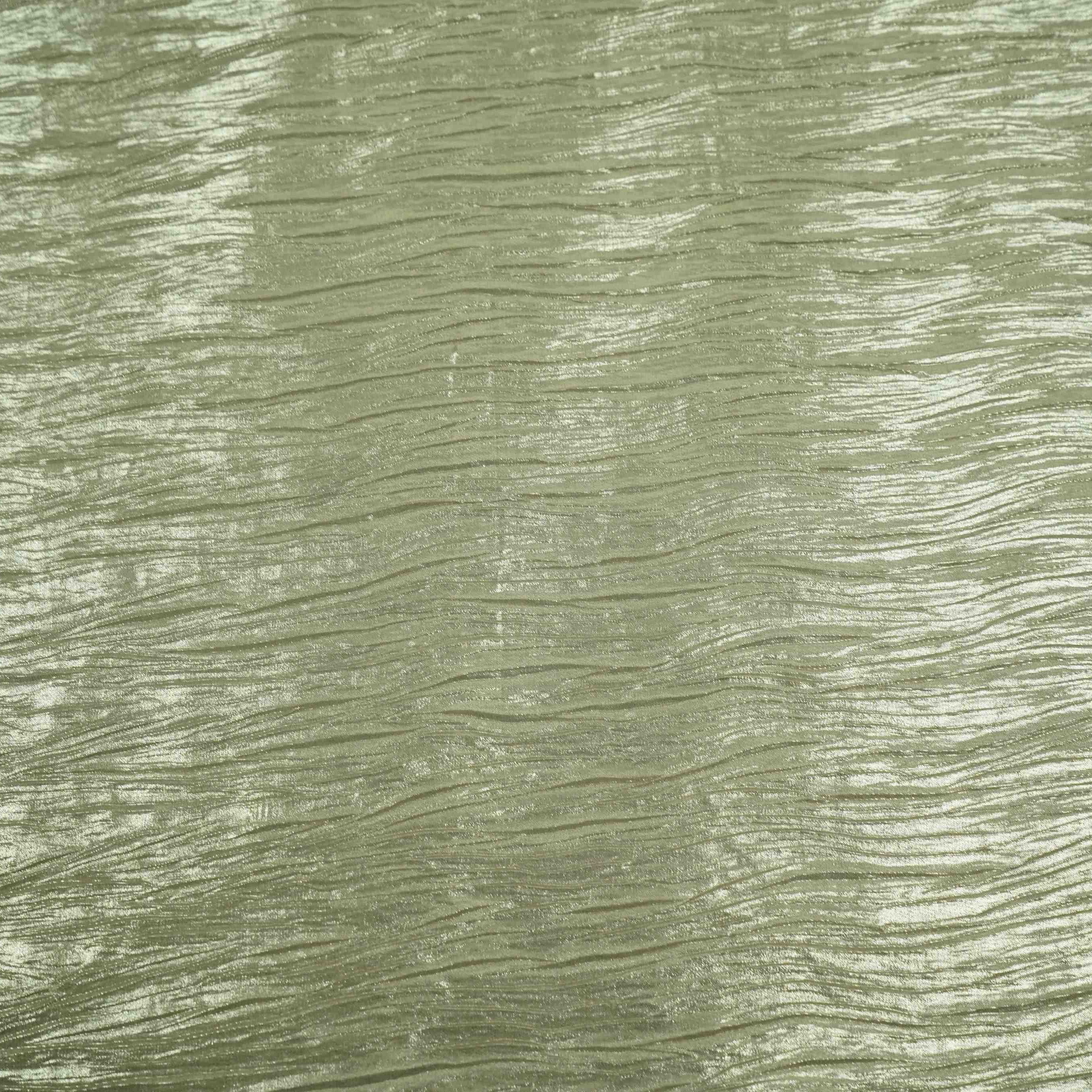 Green Gold With Plated Chiffon Foil Fabric LI-32169
