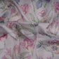 Grey floral with stripes print Organza Fabric VP-32013