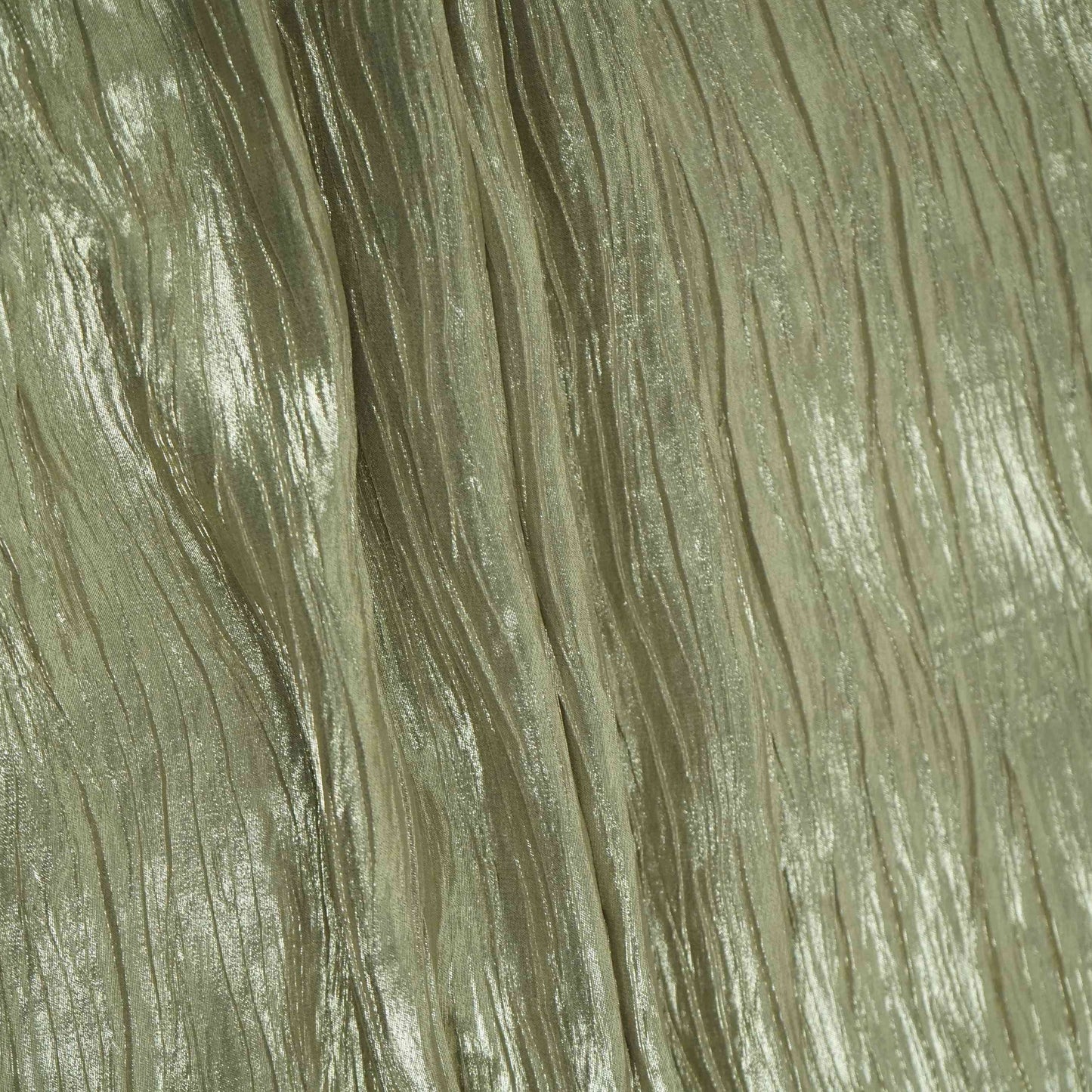 Green Gold With Plated Chiffon Foil Fabric LI-32169