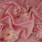 Pink Floral Thread Embroidery Malai Chanderi Fabric SNTF-32429