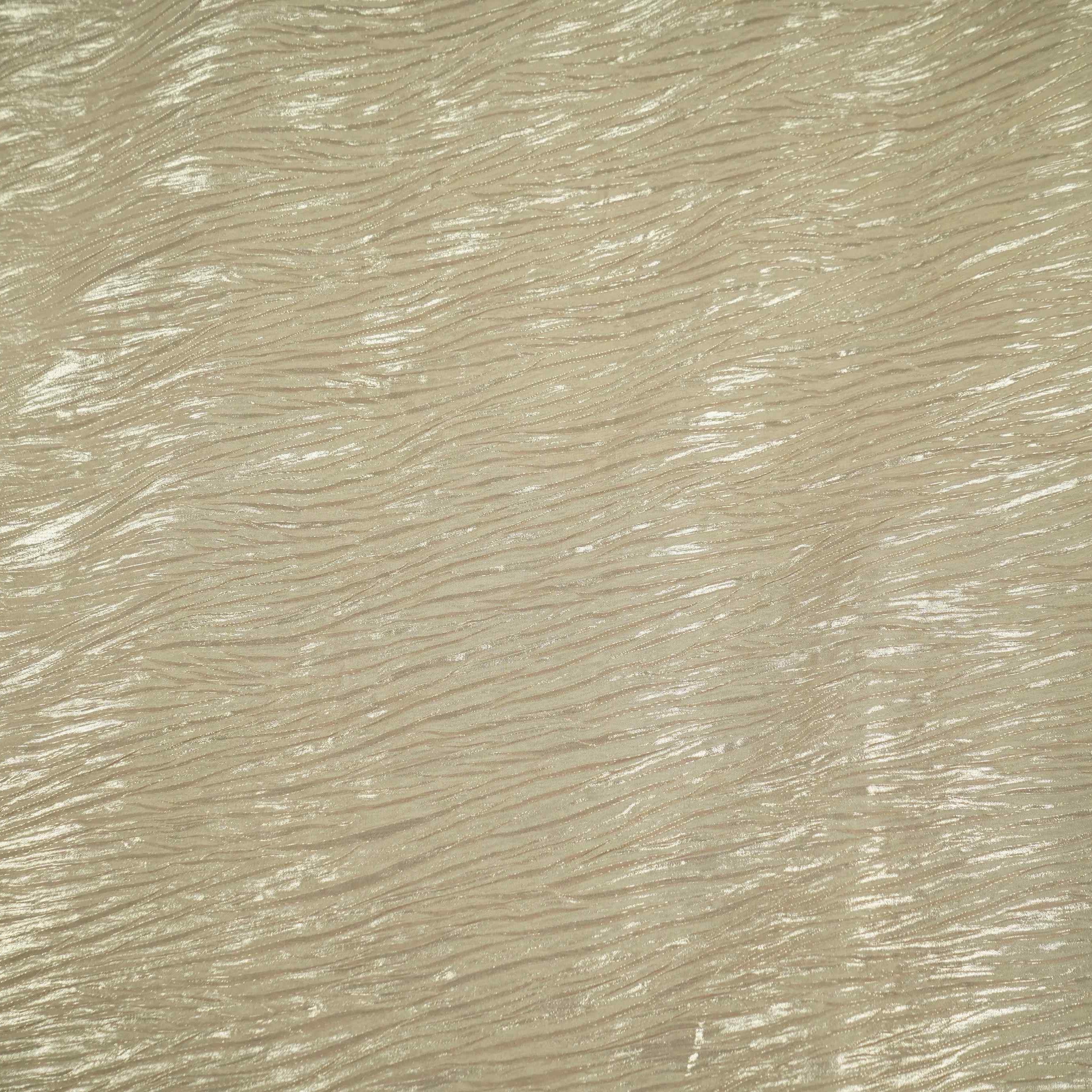 Metalic Gold With Plated Chiffon Foil Fabric LI-32167