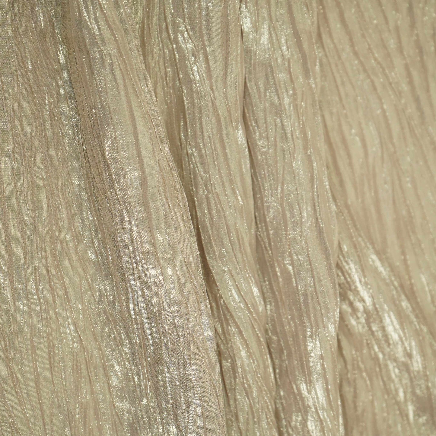 Metalic Gold With Plated Chiffon Foil Fabric LI-32167