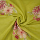 Lime Green Floral Thread Embroidery Malai Chanderi Fabric SNTF-32430