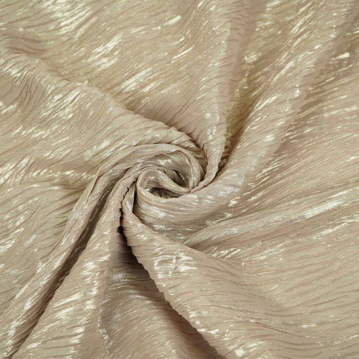 Metalic Gold With Plated Chiffon Foil Fabric LI-32167
