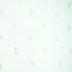 White Sequins Embroidery Chinnon Chiffon Dyeable Fabric