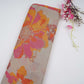 Light Grey floral with stripes print Organza Fabric VP-32008