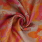 Light Grey floral with stripes print Organza Fabric VP-32008
