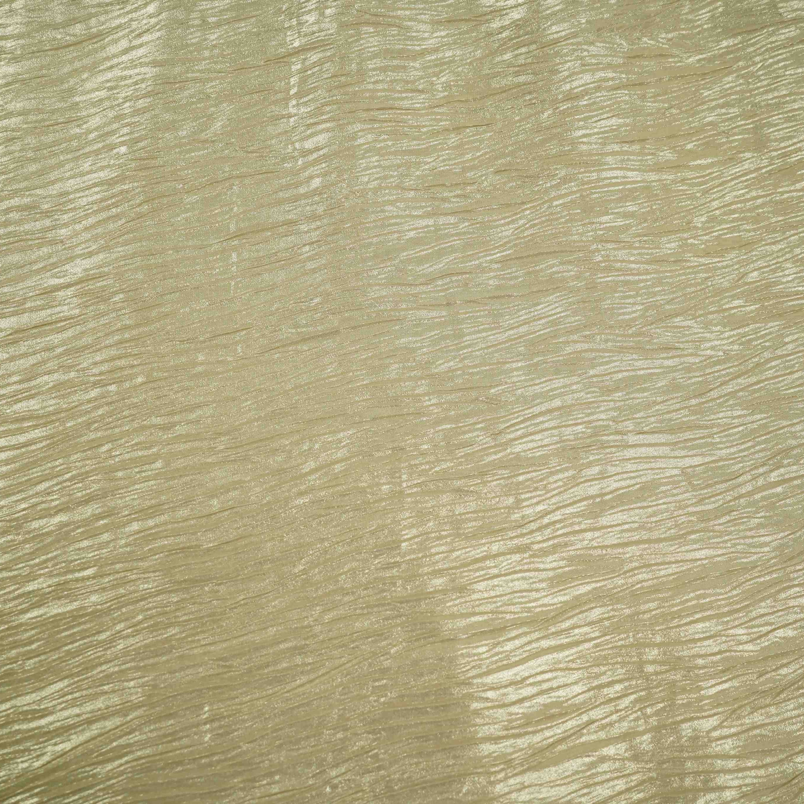 Light Gold With Plated Chiffon Foil Fabric LI-32170