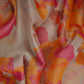 Light Grey floral with stripes print Organza Fabric VP-32008
