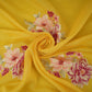 Yellow Floral Thread Embroidery Malai Chanderi Fabric SNTF-32428