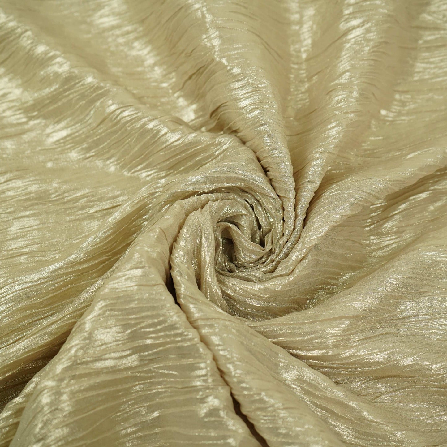 Light Gold With Plated Chiffon Foil Fabric LI-32170