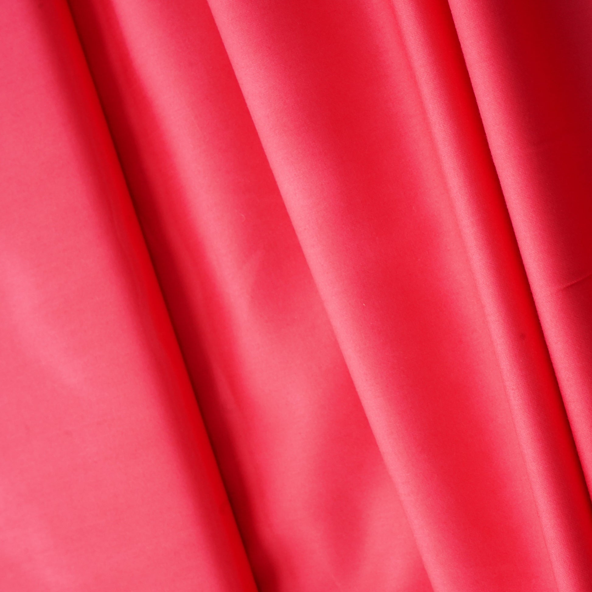 Coral Pink Solid Cotton Satin Fabric 14147