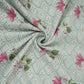 Blue & White Floral Geometrical Print Cotton Fabric DE-32459