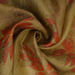 Green floral with stripes print Organza Fabric VP-32007