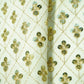 white with golden zari sequence Georgette Fabric