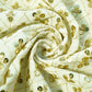 white with golden zari sequence Georgette Fabric