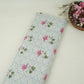 Blue & White Floral Geometrical Print Cotton Fabric DE-32459