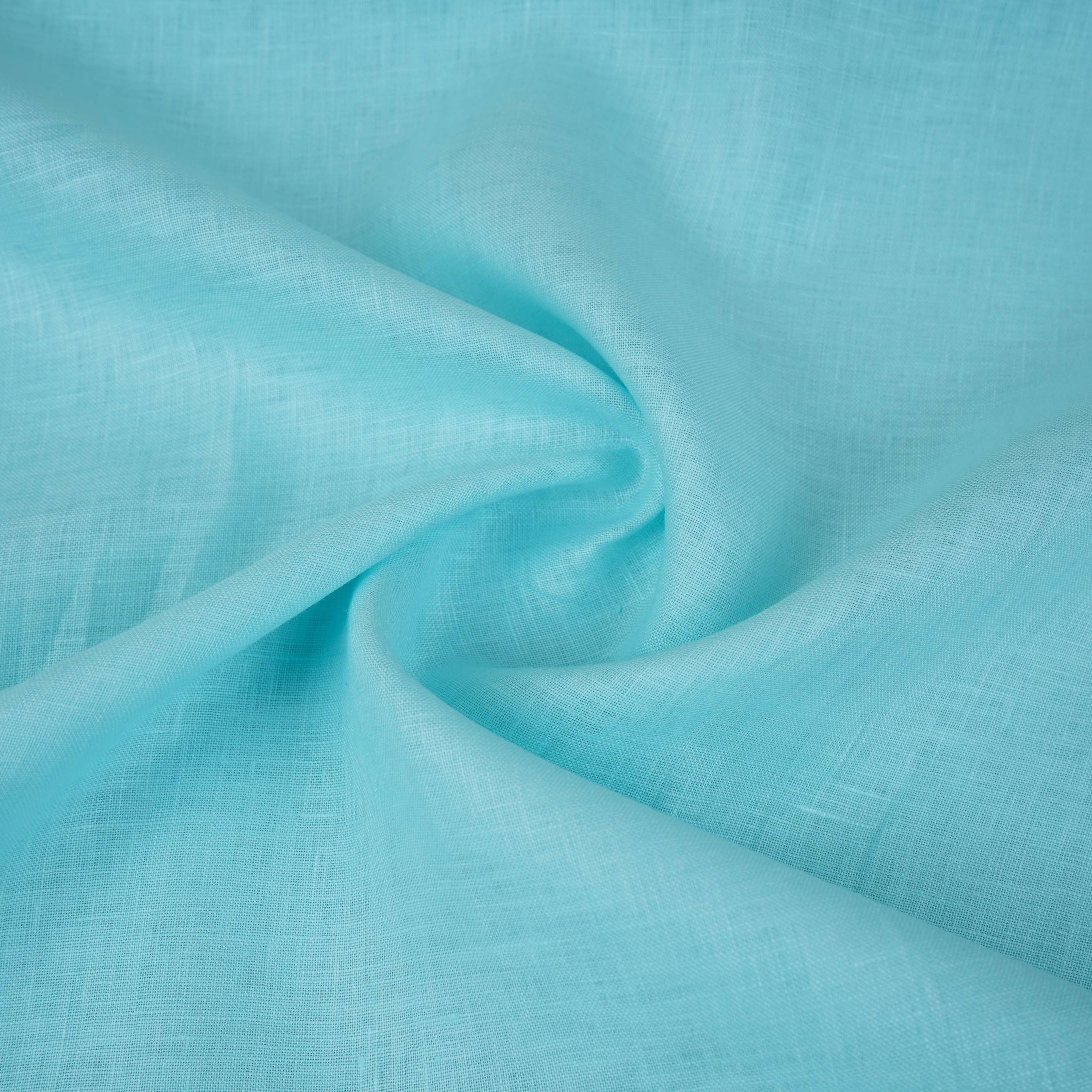 Sky Blue Solid Pure Linen 60 Lea Fabric UT-30494 - TradeUNO