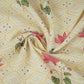 Yellow & White Floral Geometrical Print Cotton Fabric DE-32460