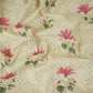 Yellow & White Floral Geometrical Print Cotton Fabric DE-32460