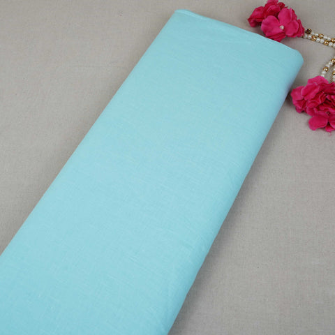 Sky Blue Solid Pure Linen Fabric UT-30494