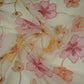 Cream Applique Work Organza Fabric SGS-32112
