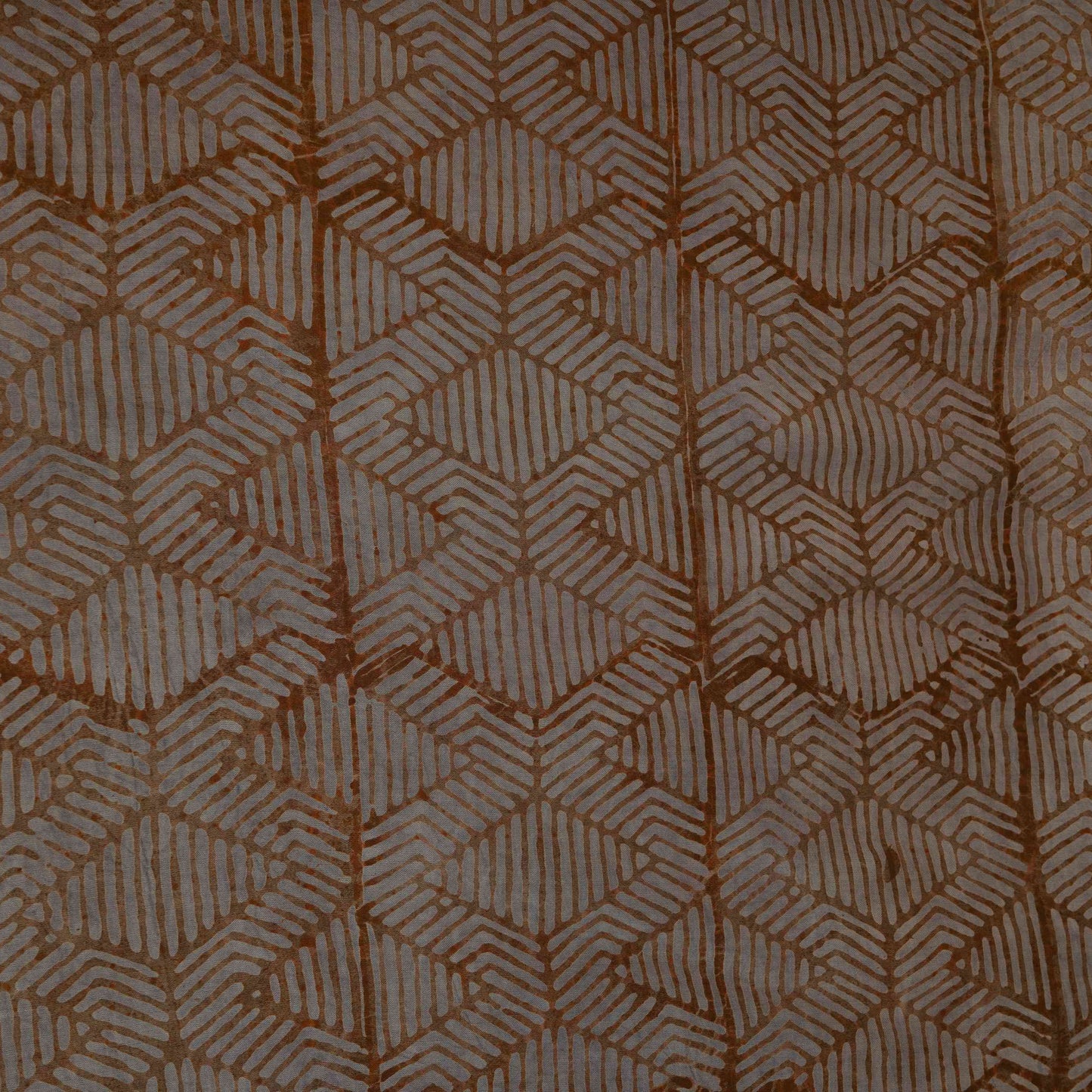 Dark Mustard Geometrical Batik Print Modal Satin Fabric EEG-32469