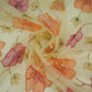Mustard Gold Applique Work Organza Fabric SGS-32109