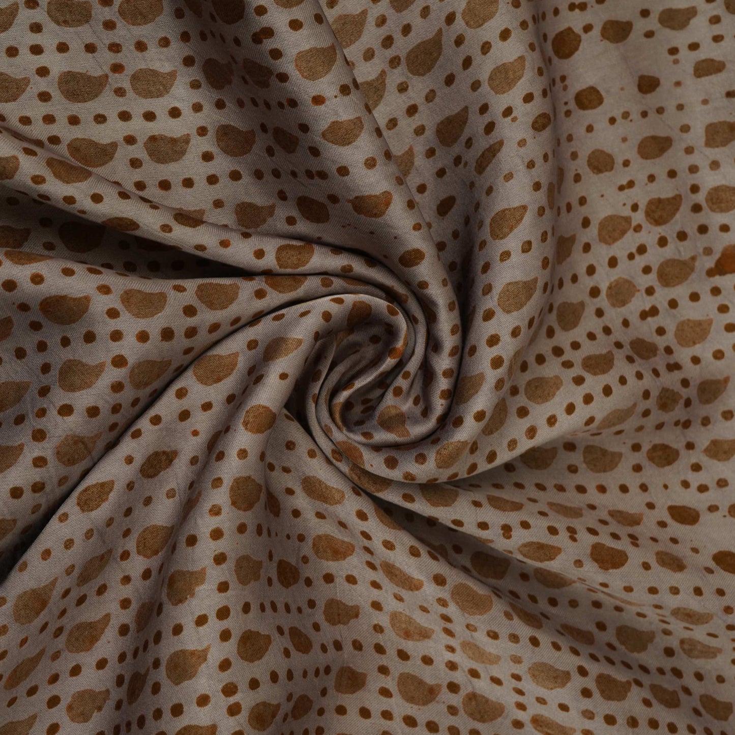 Grey Block Batik Print Modal Satin Fabric EEG-32477