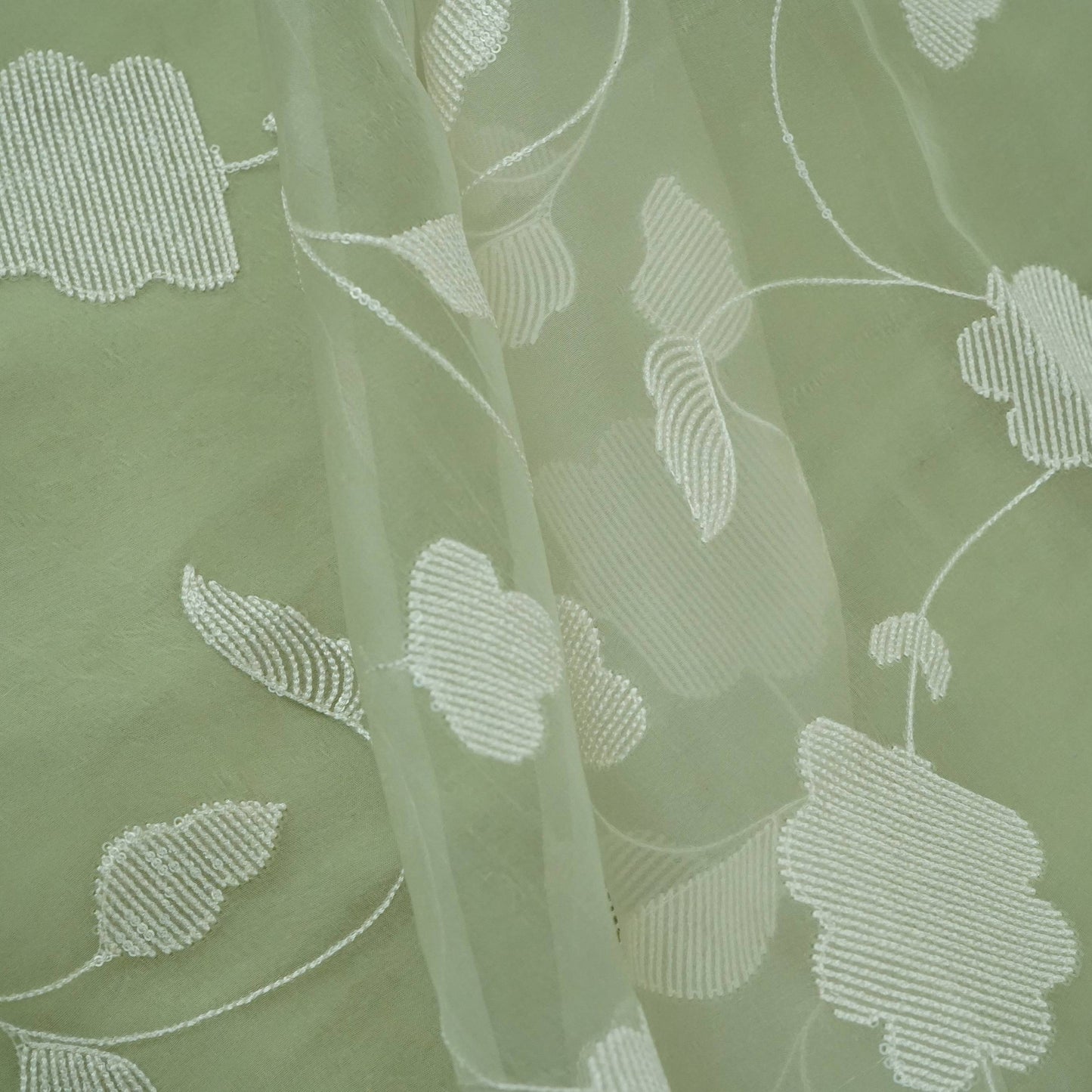 Grey Floral Jaal Embroidery 27 Gm Organza Fabric GPF-32691