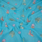 Sky Blue Temple Embroidery Chanderi Fabric DC-30566