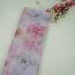 Lavender Pink Applique Work Organza Fabric SGS-32108