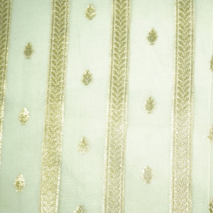 Off White Stripes Buti Dyeable Chanderi Fabric