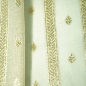 Off White Stripes Buti Dyeable Chanderi Fabric