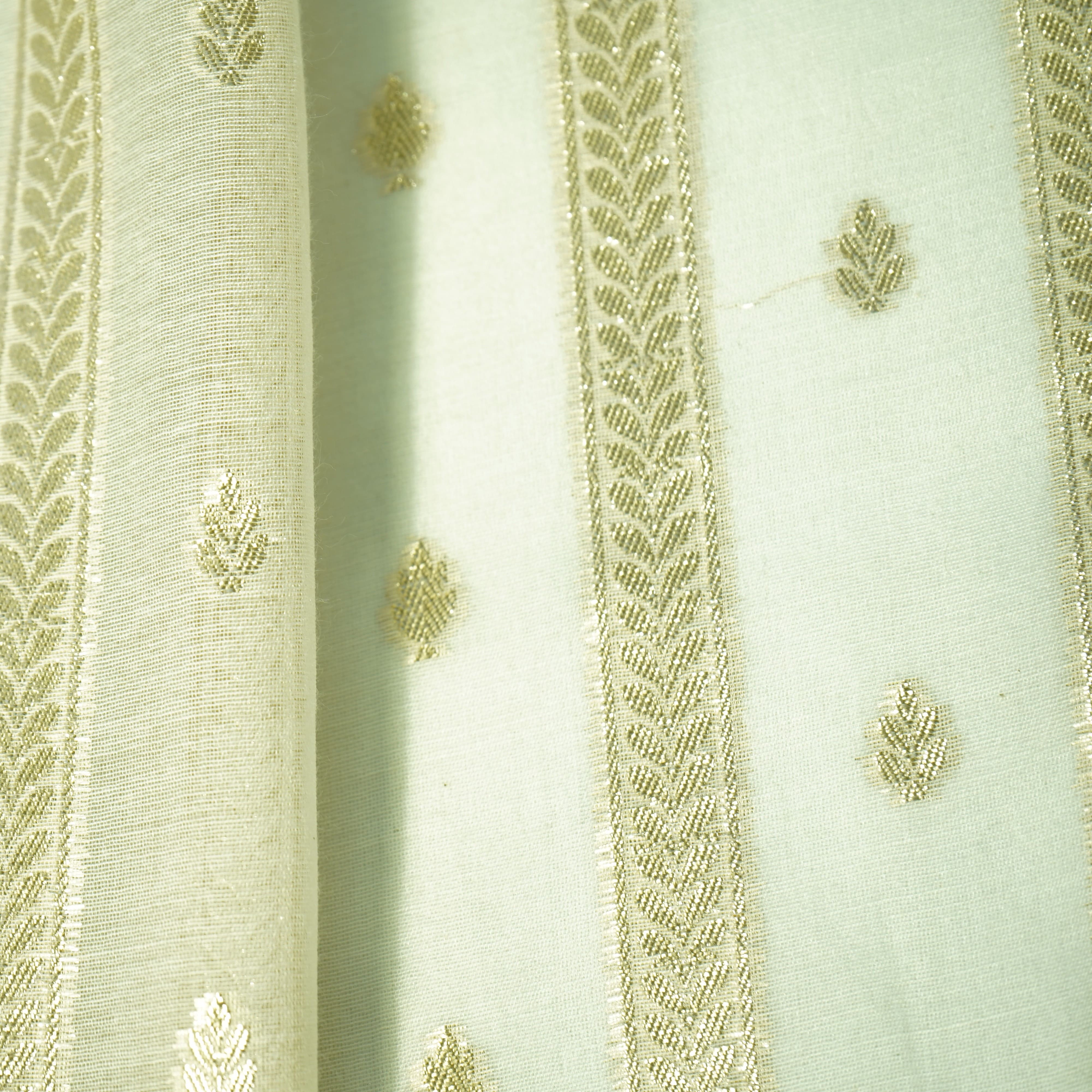 Off White Stripes Buti Dyeable Chanderi Fabric