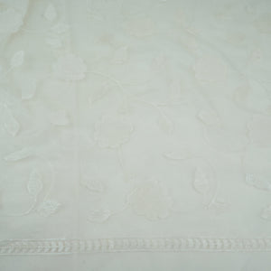 Off White Floral Jaal Embroidery 27 Gm Organza Fabric GPF-32690 – image 2 of 5