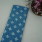 Sky Blue Block Batik Print Modal Satin Fabric EEG-32488