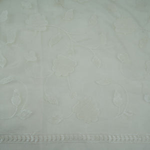 Off White Floral Jaal Embroidery 27 Gm Organza Fabric GPF-32690 – image 5 of 5