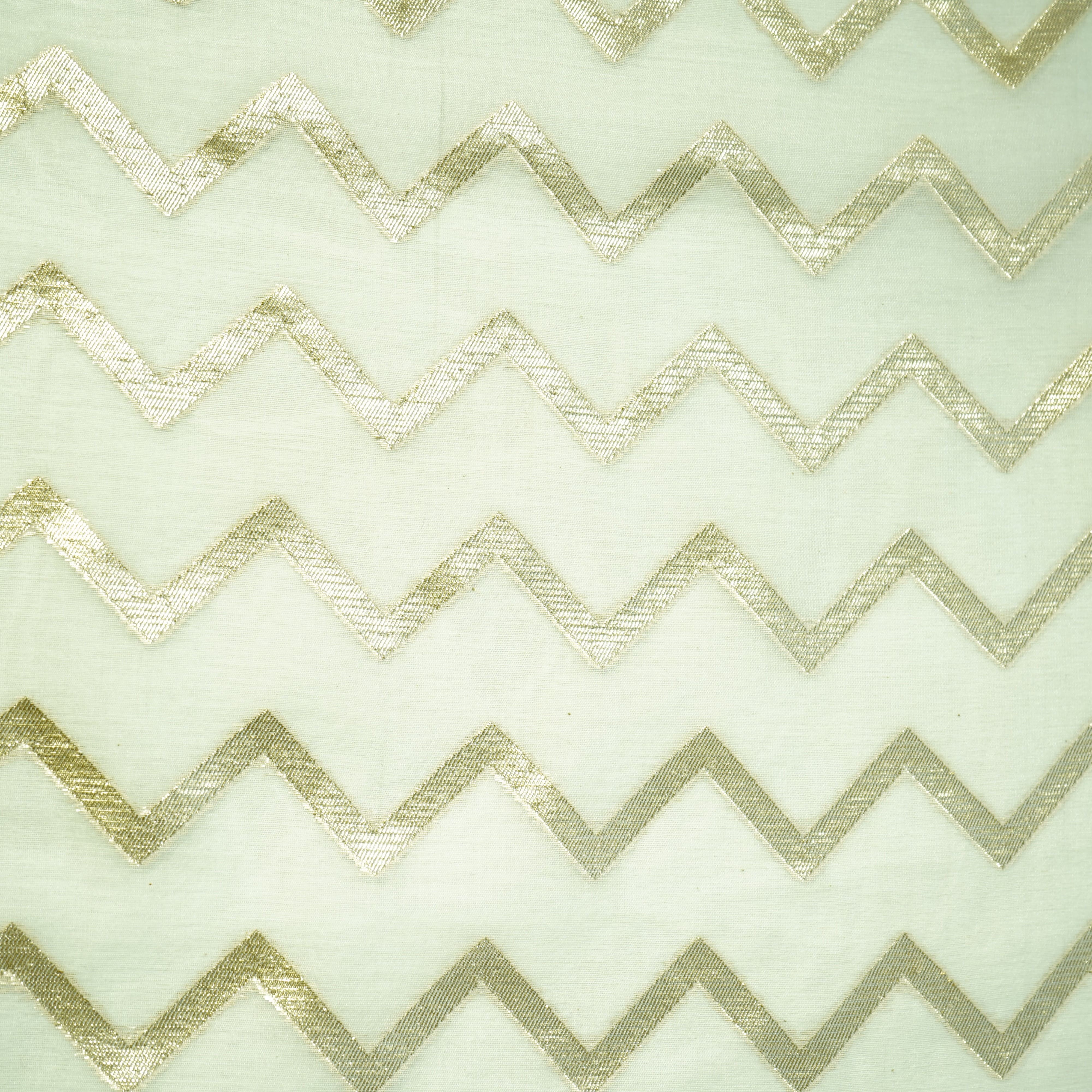 Off White Chevron Dyeable Chanderi Fabric