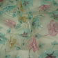 Mint Grey Applique Work Organza Fabric SGS-32111