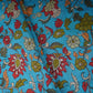 Sky Blue With Multicolor Floral Print Pure 70gm Chanderi Fabric VF-30890