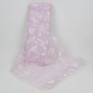 Pink Floral Jaal Embroidery 27 Gm Organza Fabric GPF-32692
