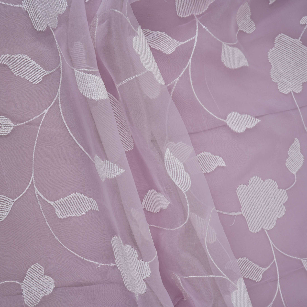 Pink Floral Jaal Embroidery 27 Gm Organza Fabric GPF-32692 – image 5 of 5