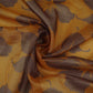 Mustard Yellow floral with stripes print Organza Fabric VP-32012