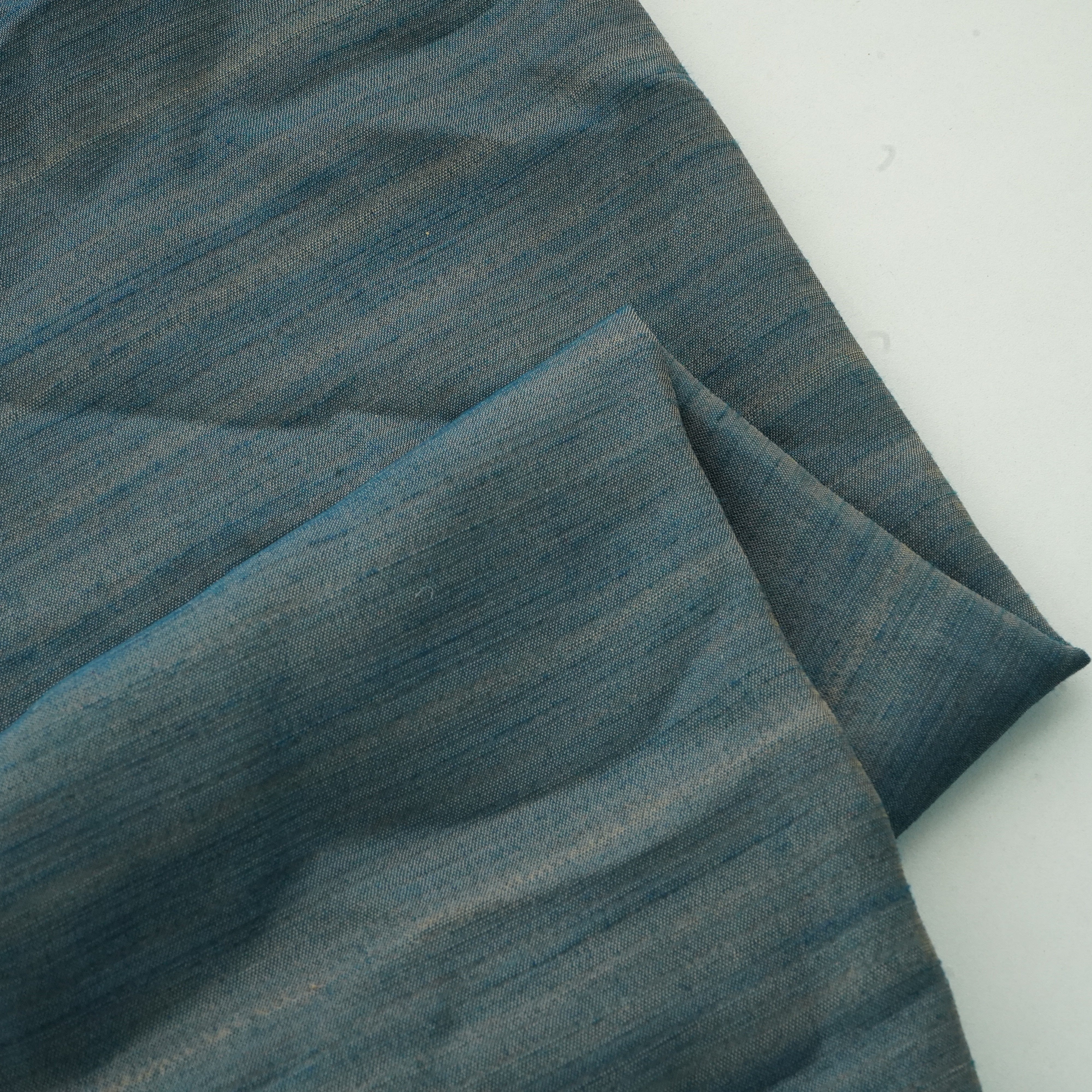 Blue Solid Bemberg Silk Fabric 14936