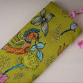 Mehendi Green Kalamkari Print Pure 70gm Chanderi Fabric VF-30896