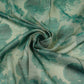Teal Blue floral with stripes print Organza Fabric VP-32010