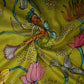 Mehendi Green Kalamkari Print Pure 70gm Chanderi Fabric VF-30896