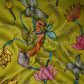 Mehendi Green Kalamkari Print Pure 70gm Chanderi Fabric VF-30896