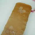 Yellow Cutdana Embroidery Crushed Tissue Fabric SU-33965